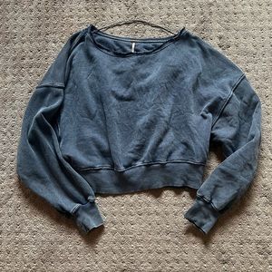 Women’s Small Free People Heather Blue Crop Sweatshirt